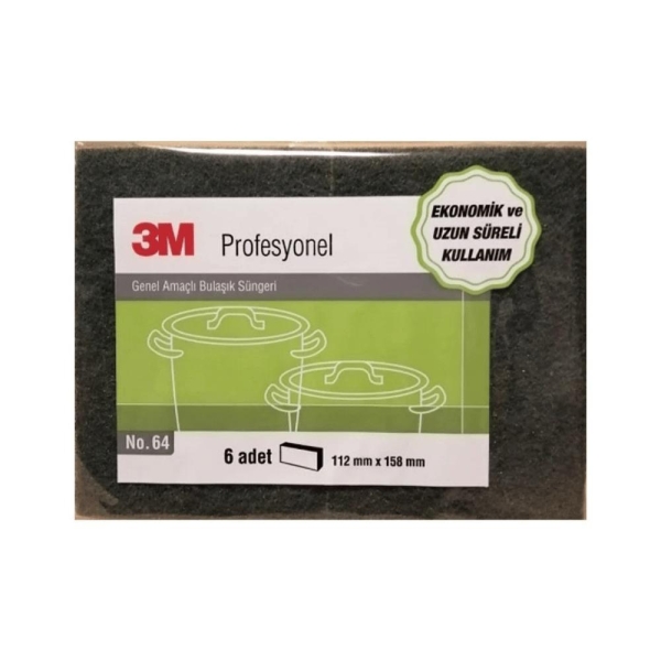 3M Scotch Brite SB 64 Bulaşık Süngeri Yeşil 6 Lı - 1