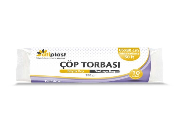 Atiplast Endüstriyel Büyük Çöp Torbası 65x80 Siyah 150 Gr - 1