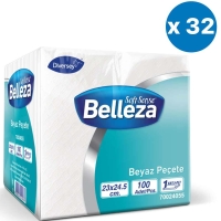 Belleza Beyaz Peçete 23x24.5 Cm 100 Lü 32 Paket - Belleza Kağıt