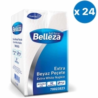 Belleza Extra Beyaz Peçete 1/8 Katlama 50 Li 32.5x32.5 Cm 24 Paket - Belleza Kağıt