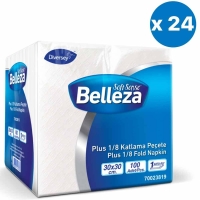 Belleza Plus 1/8 Katlama Peçete 30x30 Cm 100 Lü 24 Paket - Belleza Kağıt