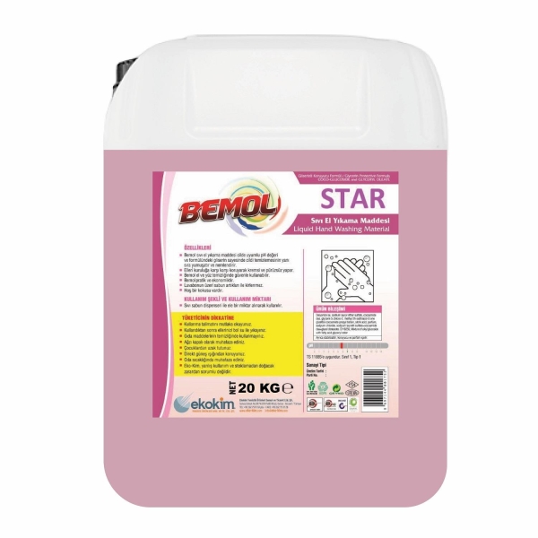 Bemol Star Sıvı El Sabunu Pembe 20 Kg - 1