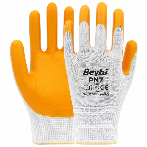 Beybi Polyester Örme Nitril İş Çalışma Eldiveni PN7 10XL - 1