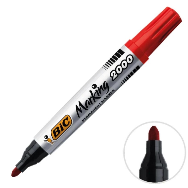 Bic Marker Koli Kalemi Yuvarlak Uç Kırmızı 2000 - 1