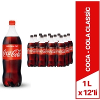 Coca Cola Classic Kola 1 Lt x 12 Li - Coca Cola
