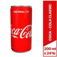 Coca Cola Classic Kutu Kola 200 Ml x 24 Lü - Coca Cola