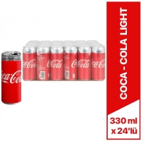 Coca Cola Light Kutu Kola 330 Ml x 24 Lü - Coca Cola