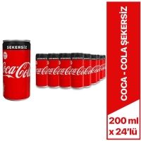 Coca Cola Şekersiz Kutu Kola 200 ml x 24 - Coca Cola