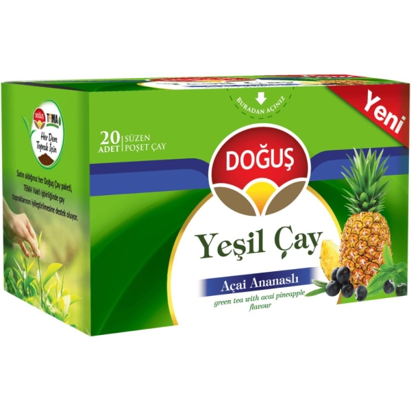 Doğuş Yeşil Çay Ananas Açai 20 Li - 1