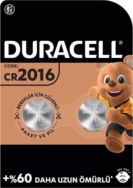 Duracell CR2016 Lityum Düğme Pil 3V 2 li - 1