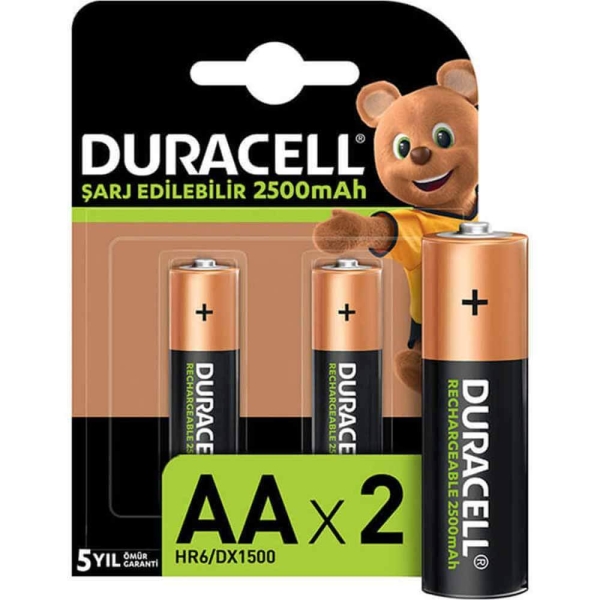 Duracell Şarj Edilebilir AA Kalem Pil 2500 mAh 2 Li Paket - 1