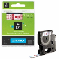 Dymo LabelManager D1 Yedek Şerit 12 mm x 7 Mt Şeffaf Kırmızı 45012 - Dymo