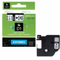 Dymo LabelManager D1 Yedek Şerit 9 mm x 7 Mt Beyaz Siyah 40913 - Dymo