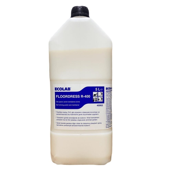 Ecolab Floordress R-400 Koruyucu Film Tabakası Oluşturan ve Cila İçeren Yer Temizleyici 5 Kg - 1