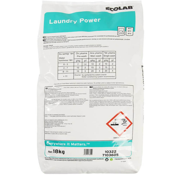 Ecolab Laundry Power Çamaşır Deterjanı Toz 18 Kg - 1