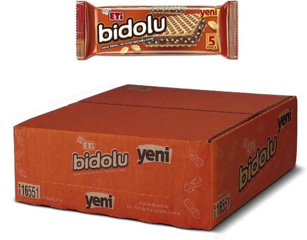 Eti Bidolu Kakao Kremalı Yer Fıstığı Parçacıklı Gofret 81 Gr 12 Adet - 2