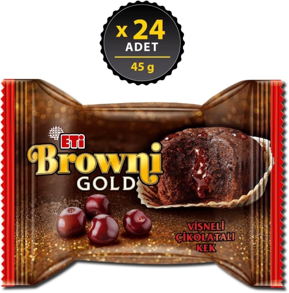 Eti Browni Gold Vişne Soslu Çikolatalı Kek 45 Gr 24 Adet - 1