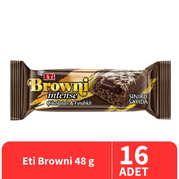 Eti Browni Intense Fındıklı Çikolatalı Kek 48 Gr 16 Adet - 1