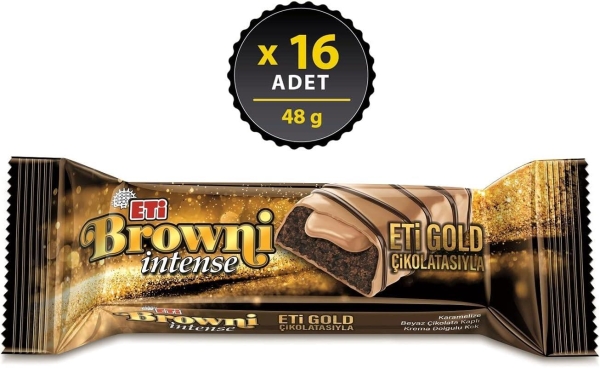 Eti Browni Intense Gold Çikolatalı Kek 48 Gr 16 Adet - 1