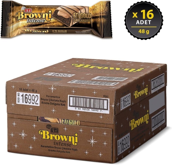 Eti Browni Intense Gold Çikolatalı Kek 48 Gr 16 Adet - 3