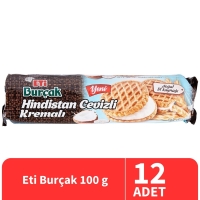 Eti Burçak Hindistan Cevizli Kremalı Bisküvi 100 Gr 12 Adet - Eti