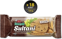 Eti Burçak Sultani Üzümlü Kepekli Bisküvi 123 Gr 18 Adet - Eti