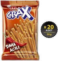 Eti Crax Acılı Çubuk Kraker 50 Gr 20 Adet - Eti