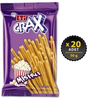 Eti Crax Mısırlı Çubuk Kraker 50 Gr 20 Adet - Eti