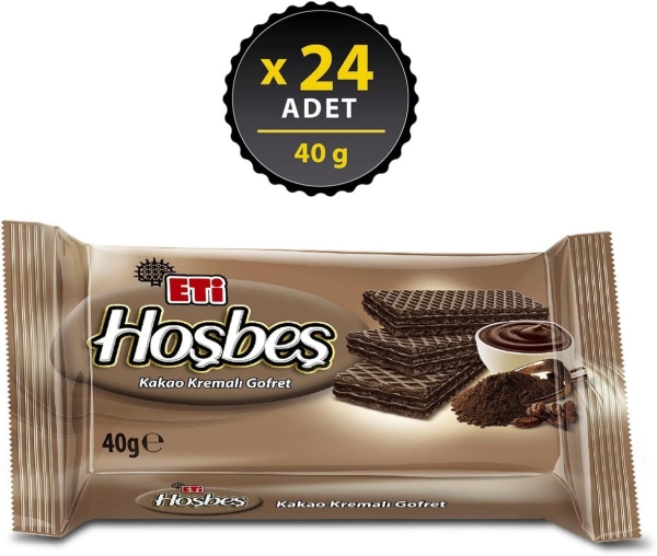 Eti Hoşbeş Kakao Kremalı Gofret 40 Gr 24 Adet - 1