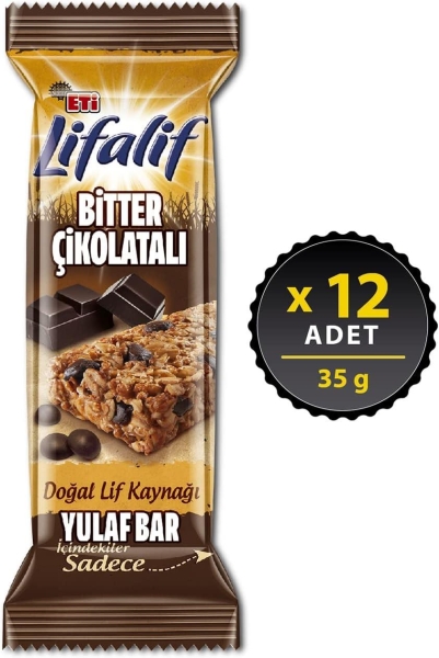 Eti Lifalif Bitter Çikolatalı Yulaf Bar 35 Gr 12 Adet - 1