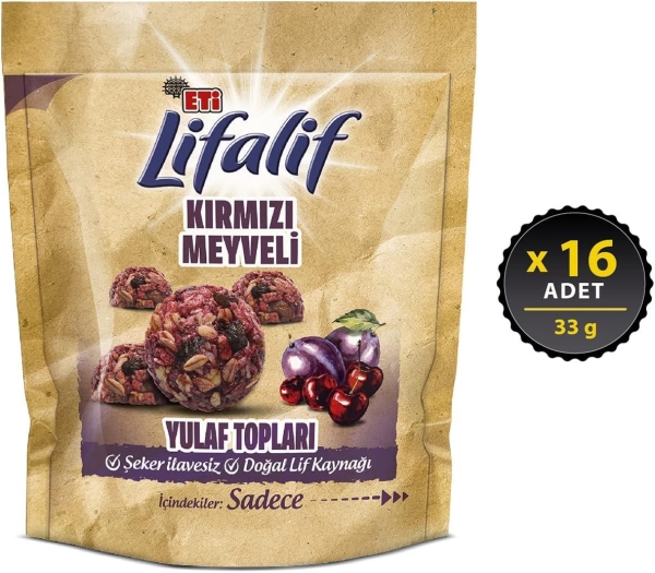 Eti Lifalif Kırmızı Meyveli Yulaf Topları 33 Gr 16 Adet - 1