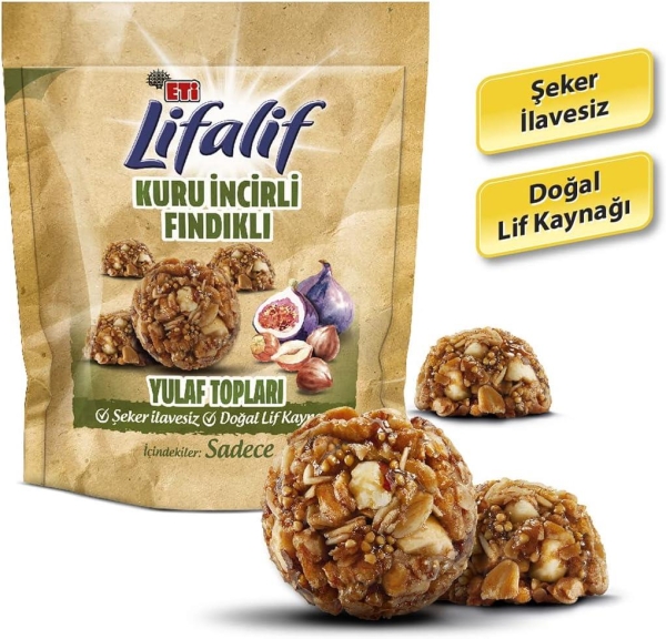 Eti Lifalif Kuru İncirli ve Fındıklı Yulaf Topları 38 Gr 16 Adet - 4