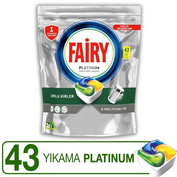 Fairy Platinium Bulaşık Makinesi Deterjanı 43 Lü - 1