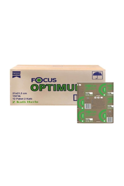 Focus Optimum Z Katlı Dispenser Havlu Kağıt 150 Yaprak x 12 Paket - 1