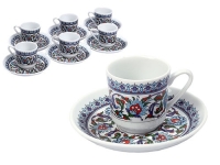 Güral Porselen Türk Kahvesi Fincan Takımı Topkapı Serisi 12 Parça - Güral Porselen