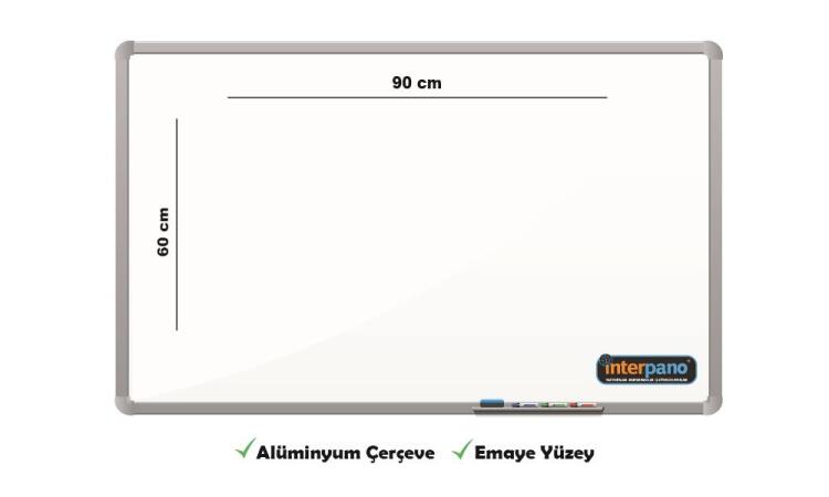 İnter Duvara Monte Yazı Tahtası Emaye Yüzey 60x90 Cm INT-821 - 1