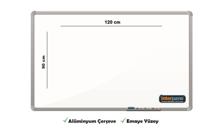 İnter Duvara Monte Yazı Tahtası Emaye Yüzey 90x120 Cm INT-684 