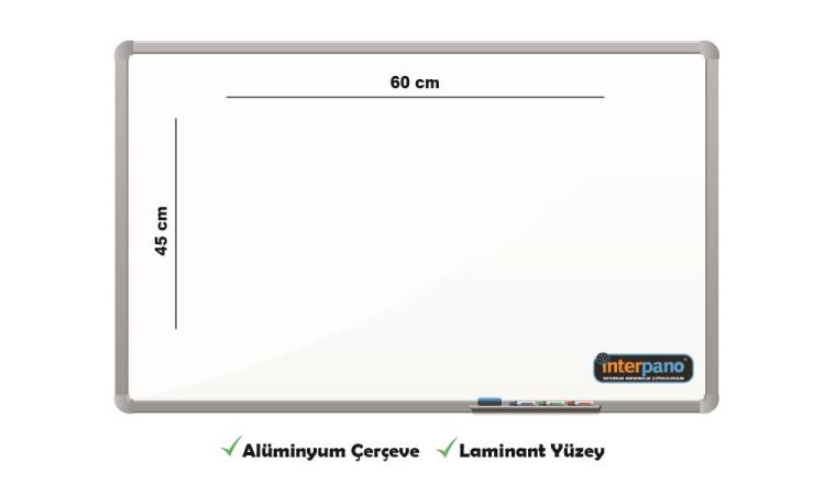 İnter Duvara Monte Yazı Tahtası Laminant Yüzey 45x60 Cm INT-583 