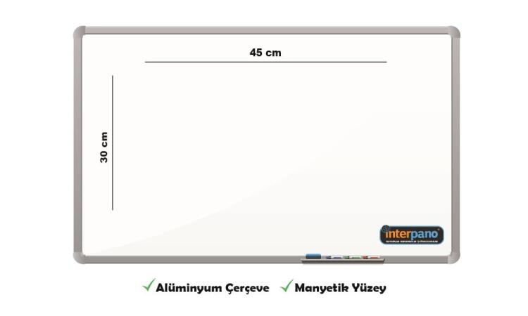 İnter Duvara Monte Yazı Tahtası Manyetik Yüzey 30x45 Cm INT-600-2 - 1