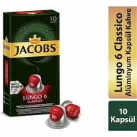 Jacobs Capsule Lungo 6 Classic Nespresso ile Uyumlu Kapsül Kahve 10 Lu - Jacobs