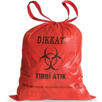 Kazanç Tıbbi Atık Orta Boy Kırmızı Çöp Torbası 55x60 Cm 20 Li 10 Paket - Kazanç Plastik