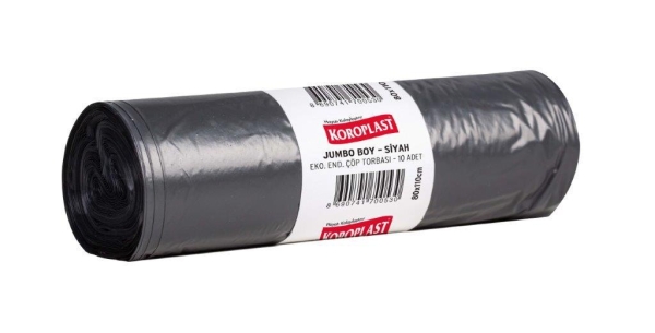 Koroplast Eko Endüstriyel Çöp Torbası Jumbo 80x110 Cm Siyah 300 Gr - 1