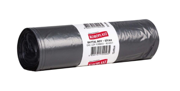 Koroplast Endüstriyel Çöp Torbası Battal 72x95 Cm Siyah 400 Gr - 1