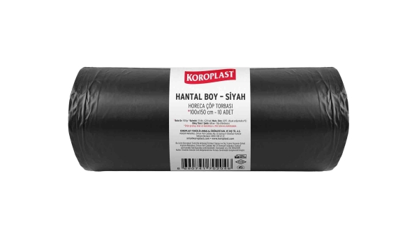 Koroplast Horeca Çöp Torbası Hantal 100x150 Cm Siyah 500 Gr 10 Lu 10 Rulo - 1