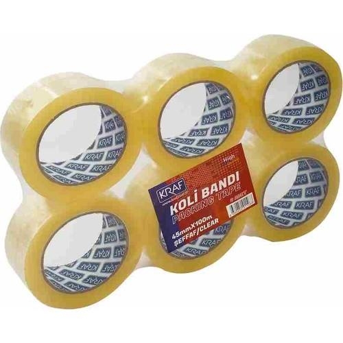 Kraf Koli Ambalaj Bandı 45 mm x 100 mt 6 Adet - 1