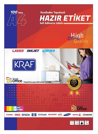 Kraf Lazer Etiket KF-2102 210x148.5 mm - 1