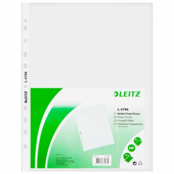 Leitz Poşet Dosya A4 11 Delikli 100 Lü L-4796 - 1