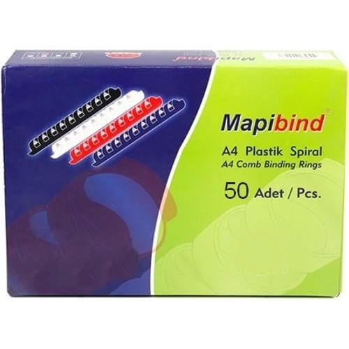 Mapibind 45 mm Plastik Spiral Beyaz 50 Li - 1