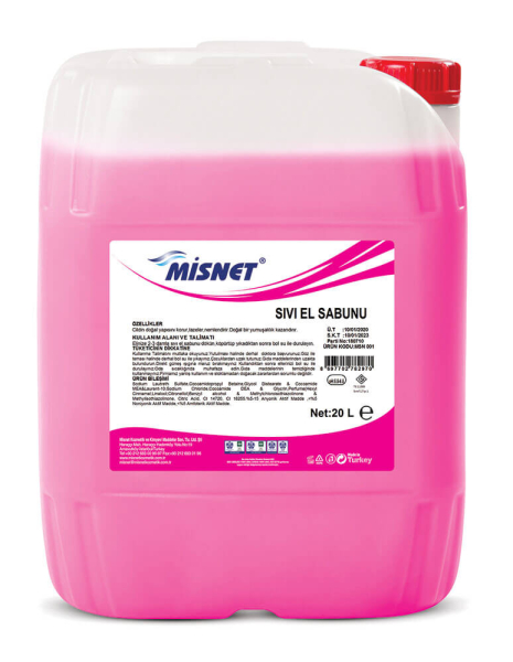 Misnet Sıvı El Sabunu Sedefli Pembe 20 Kg - 1