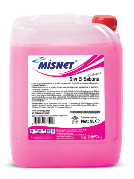 Misnet Sıvı El Sabunu Sedefli Pembe 5 Kg - 1